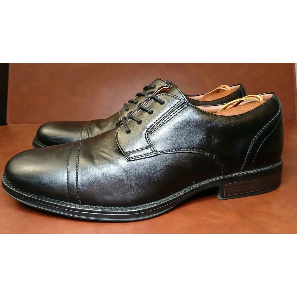George Shoes Mens Size‎ 12 Oxford Lace-Up Design Black Dress Shoes Career #1169